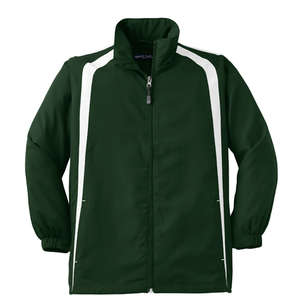 Sport-Tek Youth Colorblock Raglan Jacket - Dark/All Green, Forest/White