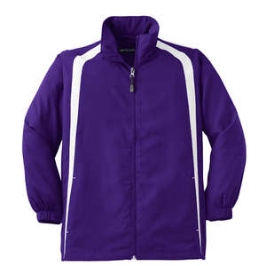 Sport-Tek Youth Colorblock Raglan Jacket - Dark/All Purple/White