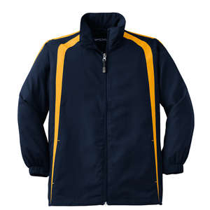 Sport-Tek Youth Colorblock Raglan Jacket - Dark/All Blue, Navy/Gold