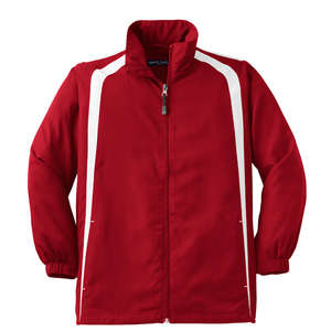 Sport-Tek Youth Colorblock Raglan Jacket - Dark/All Red/White