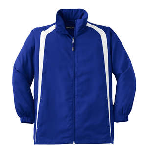 Sport-Tek Youth Colorblock Raglan Jacket - Dark/All Blue, Royal/White
