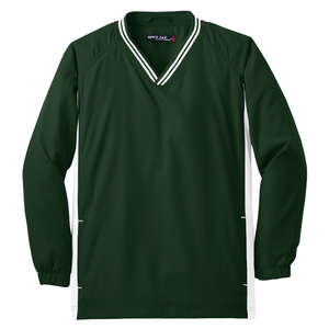 Sport-Tek Youth Tipped V-Neck Raglan Wind Shirt - Dark/All