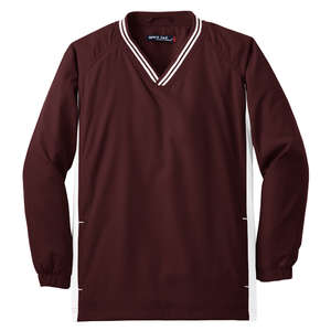 Sport-Tek Youth Tipped V-Neck Raglan Wind Shirt - Dark/All