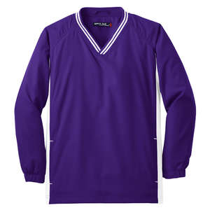 Sport-Tek Youth Tipped V-Neck Raglan Wind Shirt - Dark/All