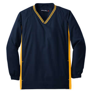 Sport-Tek Youth Tipped V-Neck Raglan Wind Shirt - Dark/All