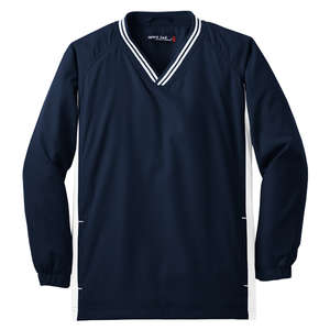 Sport-Tek Youth Tipped V-Neck Raglan Wind Shirt - Dark/All