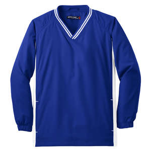 Sport-Tek Youth Tipped V-Neck Raglan Wind Shirt - Dark/All
