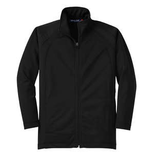 Sport-Tek Youth Tricot Track Jacket - Dark/All Black/Black