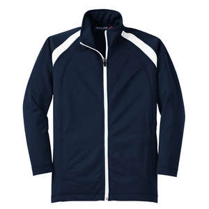Sport-Tek Youth Tricot Track Jacket - Dark/All Blue, Navy/White