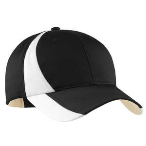 Sport-Tek Youth Dry Zone Nylon Colorblock Cap - Dark/All Black/White