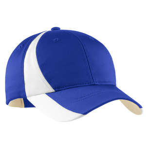 Sport-Tek Youth Dry Zone Nylon Colorblock Cap - Dark/All Blue, Royal/White