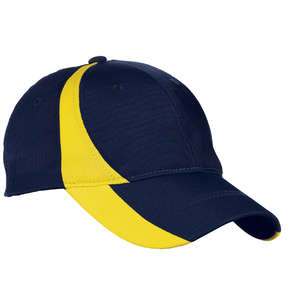 Sport-Tek Youth Dry Zone Nylon Colorblock Cap - Dark/All Blue, Navy/Gold