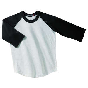 Sport-Tek Youth Colorblock Raglan Jersey - Dark/All Gray, Heather/Black