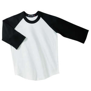 Sport-Tek Youth Colorblock Raglan Jersey - Dark/All White/Black