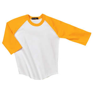 Sport-Tek Youth Colorblock Raglan Jersey - Dark/All White/Gold