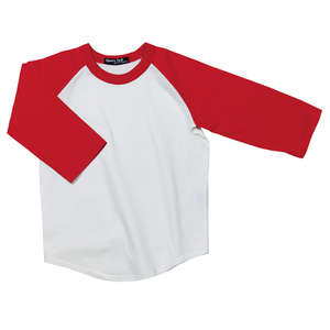 Sport-Tek Youth Colorblock Raglan Jersey - Dark/All White/Red