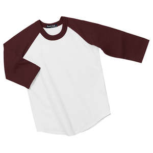 Sport-Tek Youth Colorblock Raglan Jersey - Dark/All White/Maroon