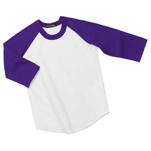 Sport-Tek Youth Colorblock Raglan Jersey - Dark/All White/Purple