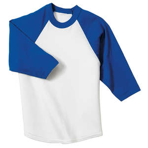 Sport-Tek Youth Colorblock Raglan Jersey - Dark/All White/Blue, Royal