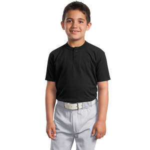 Sport-Tek Youth Short Sleeve Henley - Dark/All