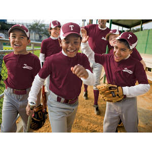 Sport-Tek Youth Short Sleeve Henley - Dark/All