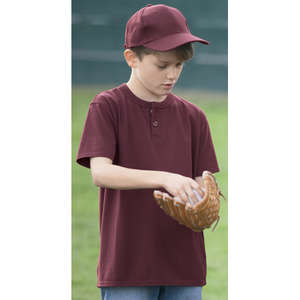 Sport-Tek Youth Short Sleeve Henley - Dark/All