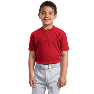 Sport-Tek Youth Short Sleeve Henley - Dark/All