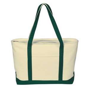 Large Heavy Cotton Canvas Boat Tote - Embroidered