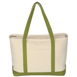 Large Heavy Cotton Canvas Boat Tote - Embroidered