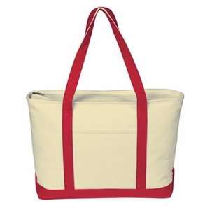 Large Heavy Cotton Canvas Boat Tote - Embroidered