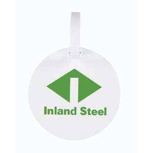 Custom Promotional 3-1/2" Round Bag Tag with Strap