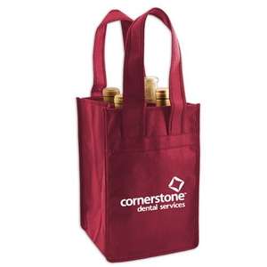 Nonwoven Four Bottle Wine Tote