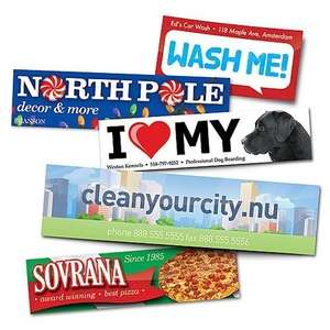 Custom Promotional Full Color Removable Bumper Sticker - 3-3/4" x 7-1/2"
