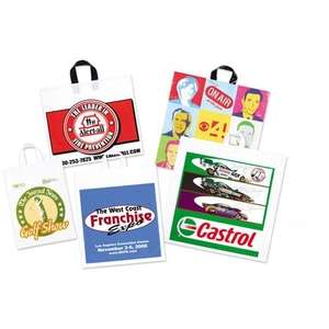 Custom Promotional Oxo-Biodegradable Soft Loop Handle Bag - 15" x 18" x 4", Full Color