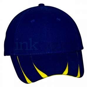 Brushed Cotton Cap With V-Pattern Bill