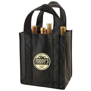 Custom Promotional Nonwoven Six Bottle Wine Tote