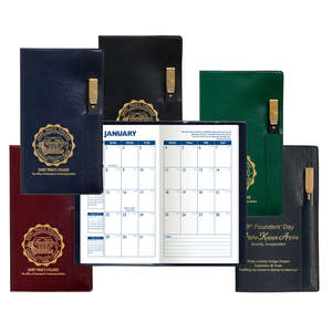 Custom Promotional Antigua Vinyl Executive Monthly Pocket Planner