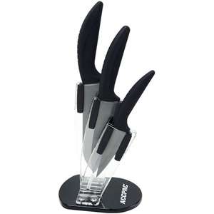 3 Piece Black Ceramic Knife Set 