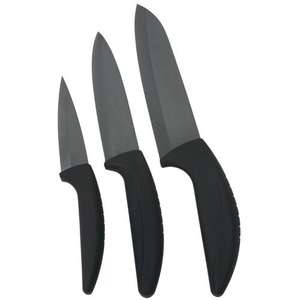 3 Piece Black Ceramic Knife Set 