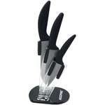 Custom Knives - 3 Piece Black Ceramic Knife Set