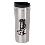 Logo Travel Coffee Tumblers - 12 oz. Slimline Stainless Steel Desk Tumbler