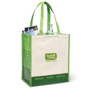 Laminated 100% Recycled Shopper Sand/Green, Summer