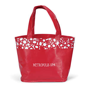 Annabelle Laminated Tote Red, Ruby