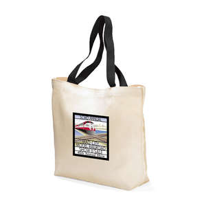 Colored Handle Tote Black