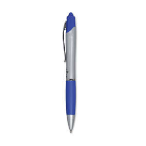 Zebra Z Grip Max Retractable Ballpoint Pen - Silver Barrel Blue