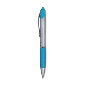 Zebra Z Grip Max Retractable Ballpoint Pen - Silver Barrel Teal