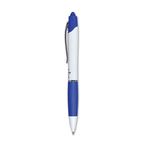 Zebra Z Grip Max Retractable Ballpoint Pen - White Barrel Blue