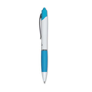 Zebra Z Grip Max Retractable Ballpoint Pen - White Barrel Teal