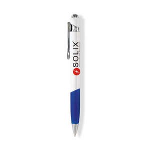 Collins White Barrel Click Pen Blue