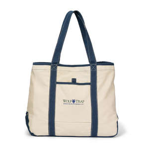 Topsail Recycled Cotton Boat Tote Natural/Blue, Navy